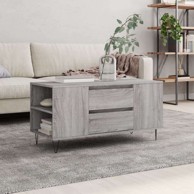 Stolić za kavu 102x44 5x50 cm od konstruiranog drva - sivi hrast sonoma