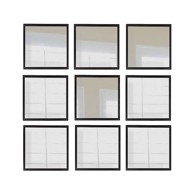 WALLITY Zidna ogledala u setu od 9 kom 24x24 cm