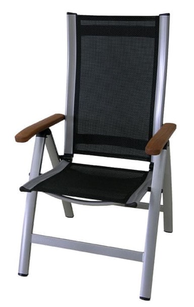 ROJAPLAST Naslonjač Comfort, crno/srebrni