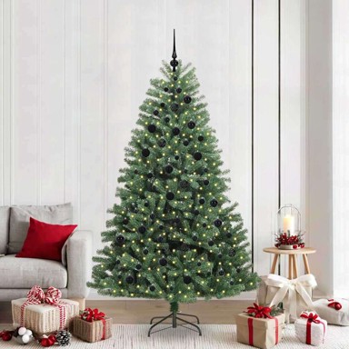 Božićno drvce umjetno s nogom zelena 210 cm PVC i metal