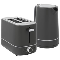 HOMESTAR Set za doručak s kuhalom za vodu 1,7 L i tosterom, 6 razina pečenja, sivi