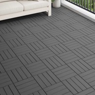 Pločice za decking 3D 11 kom 30 x 30 cm WPC, crne