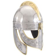 Antikna replika kacige Beowulf za LARP, srebrna, čelična