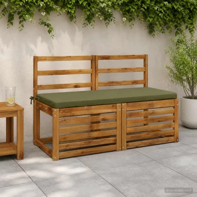 Jastučići za klupu Soest 2 kom 110 x 50 x 5 cm melange, maslinastozeleni