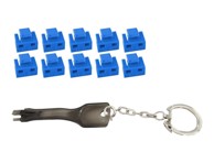 RJ45 blokatori s ključem, plavi, 10 kom