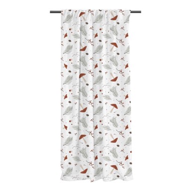 BUTTER KINGS Bijela zavjesa od pamučnog satena 110x250 cm Toadstools