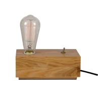 Drvena stolna lampa VK/0106 E27 Max 42W s kablom, prekidačem i dimerom, smeđa