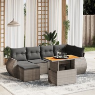 7-dijelni set vrtnih sofa sivi od poliratana
