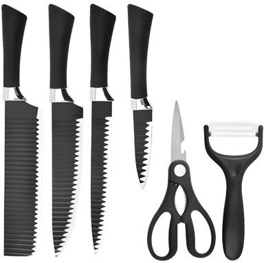 Set kuhinjskih noževa YT-40865, crni