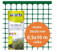 PVC Kvadratna mreža, 0,5 m x 10 m, oko 20 mm, zelena