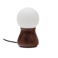 KAVE HOME Tamno smeđa stolna lampa od masivnog kaučuka (visina 26 cm) Okeni 