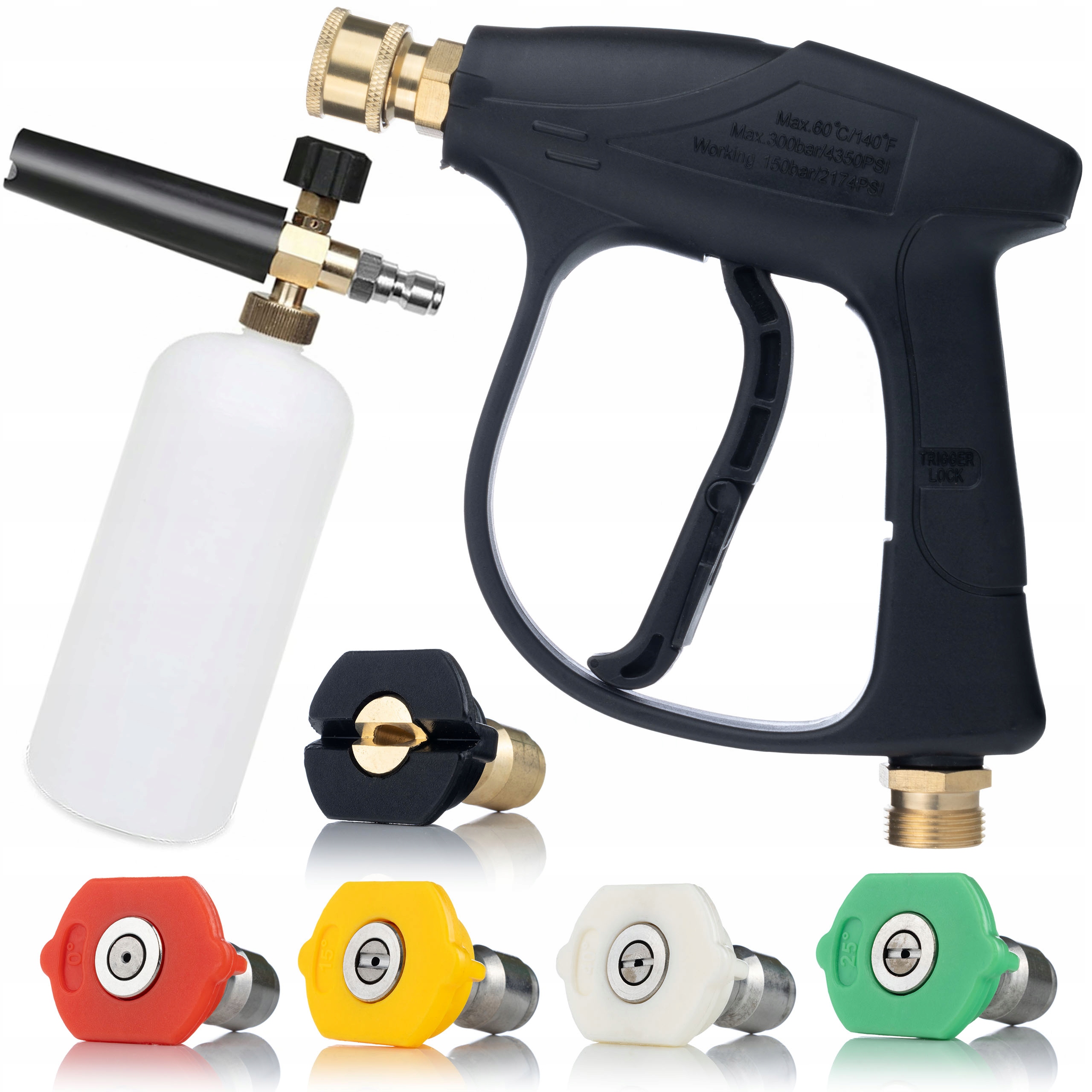 ROSFIX Set za visokotlačni čistač 4350 PSI, pjenilica 1000 ml + 5 ...