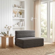 Sofa na razvlačenje, 70 x 72 x 60 cm, tkanina, tamnosiva