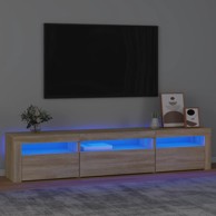 TV ormarić s LED svjetlima 195x35x40 cm, hrast sonoma