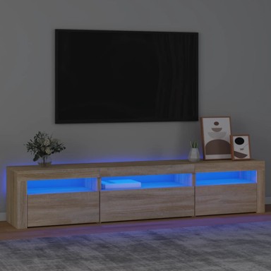 TV ormarić s LED svjetlima 195x35x40 cm, hrast sonoma