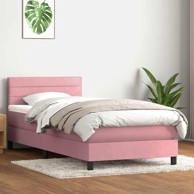 Box Spring krevet s madracem ružičasti 90x210 cm samt
