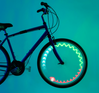 BRIGHTZ LED svjetlo za bicikl, uzorci na žbicama