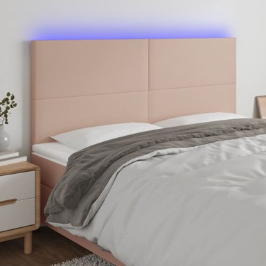 LED uzglavlje boja cappuccina 180x5x118/128cm od umjetna koža