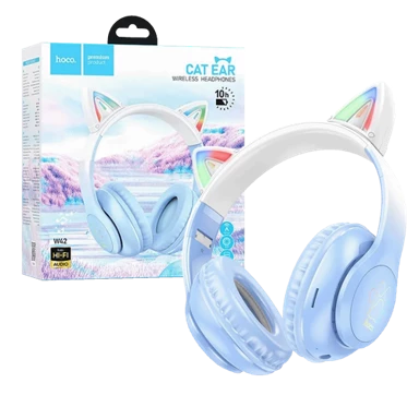 HOCO. Bežične slušalice sa mikrofonom, W42 mačije uši, bluetooth, plave