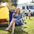 NILS CAMP Sklopiva kamperska stolica, plavo-siva