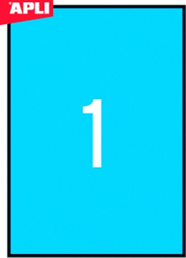 APLI Etikete, 210 × 297 mm, 20/1, plave