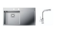 SINK SOLUTION Set sudoper i slavina Monaco, inox, desni
