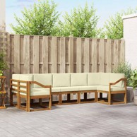 Set vanjskih sofa s jastukom 7 kom, prirodna i krem