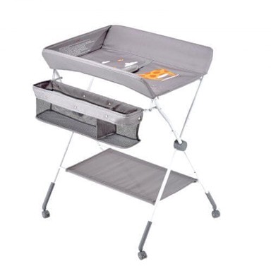 VEVOR Stol za presvlačenje beba, 84,8x74,5x103-109 cm, svijetlosiva