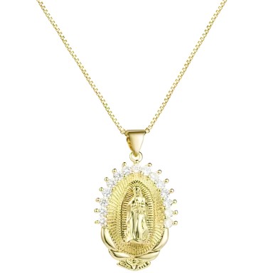 Ogrlica Medaljon Djevica Marija KP29903, zlatna