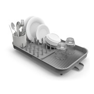 JOSEPH JOSEPH Sivi plastičan prilagodljiv ocjeđivač za posuđe 34x37 cm Duo