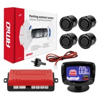AMIO Komplet parkirnih senzora 4 senzora s LED grafikom 18 mm, crni