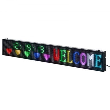 VEVOR LED znak P10, puna boja, fleksibilni digitalni pomični panel, 1310 x 190 x 55 mm