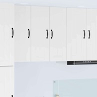 Zidni kuhinjski ormarić s policom, visoki sjaj, bijeli