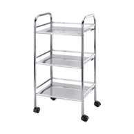 WENKO Metalna mobilna polica srebrne boje 41x75 cm 