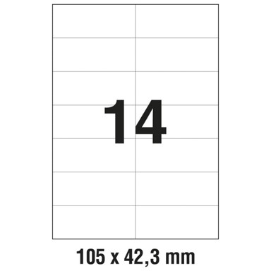 ZWECKFORM Etikete ILK, 105 x 42,3 mm, 100 listova