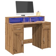 Radni stol s LED svjetlima 120x55x91 cm konstruirano drvo