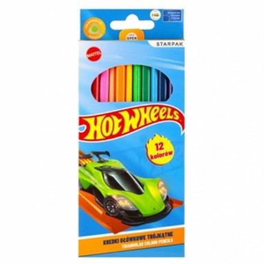 STARPAK Drvene bojice, trokutaste, Hot Wheels, 12 kom