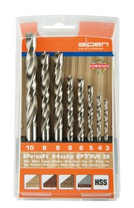 ALPEN Spiralno svrdlo za drvo, 8-dijelni set