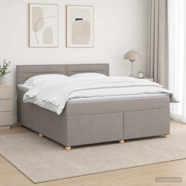 Boxspring krevet s madracem 160 x 200 cm, tkanina, sivosmeđi