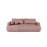 BONAMI SELECTION Svijetlo ružičasta sklopiva sofa od bouclé tkanine 247 cm Quinoa, 247x110x91 cm