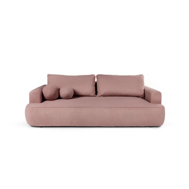 BONAMI SELECTION Svijetlo ružičasta sklopiva sofa od bouclé tkanine 247 cm Quinoa, 247x110x91 cm
