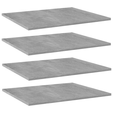 Police za knjige 4 kom 60 x 50 x 1,5 cm, betonsko siva