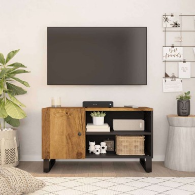 TV ormarić, 80 x 33 x 46 cm, masivno drvo manga i konstruirano drvo, boja meda
