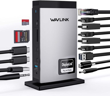WAVLINK Priključna stanica za laptop, USB-C, 3 HDMI, trostruki monitor 4K60Hz, 5 USB, 2 DP