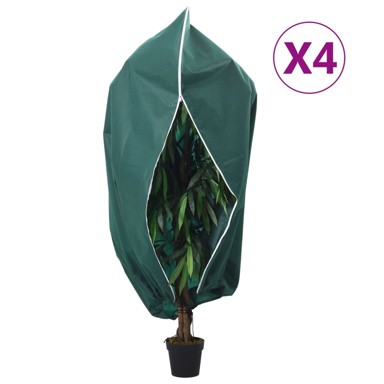 Navlaka za biljke s patentom, flis, 4 kom, 70 g/m², 1x1,55 m