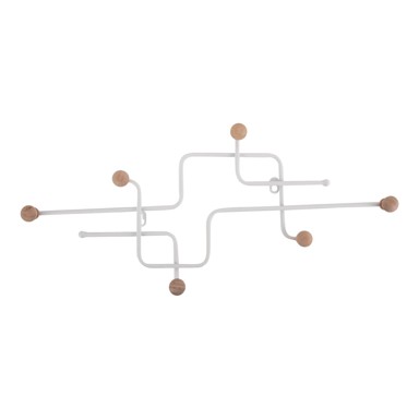 PT LIVING Bijela metalna zidna vješalica 60,5 cm, Metro