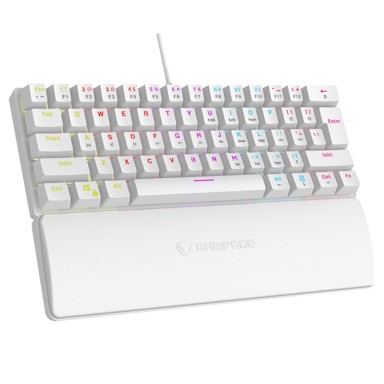 RAMPAGE Tipkovnica Plower K60, US raspored, s podrškom za zapešća, RED switch, bijela, HR slova