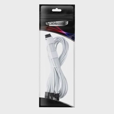 CABLEMOD PCIe kabel PRO ModMesh RT 12VHPWR, ASUS/Seasonic/Phanteks, 60 cm, bijeli, CM-PRTS-16PC-60KW-5PW-R-SS