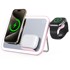 FORCELL Bežični punjač F-ENERGY Mag Mirror 3 u 1, 15 W, MagSafe kompatibilan, ružičasta