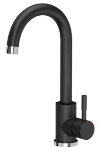 SAPHO SAMONA Kuhinjska miješalica, granit, rotirajući izljev, visina 320 mm, crna